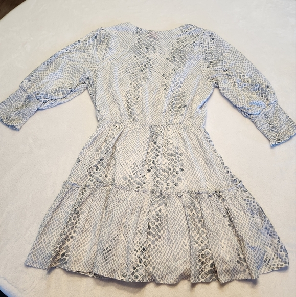 Buddy Love Womens Chic Snake Print Tierd Dress Blue/gray. Fit & Flare Sz M NWOT - Picture 3 of 9
